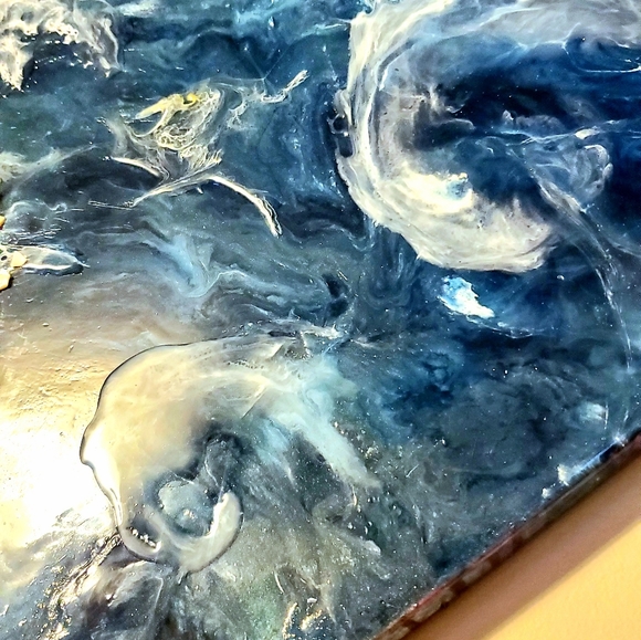 Wall art, embellished, resin, canvas, decor - Picture 2 of 4